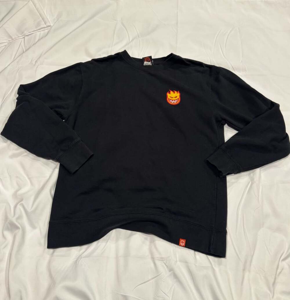 Spitfire Lil Bighead Fill Crew Sweatshirt Size L Black